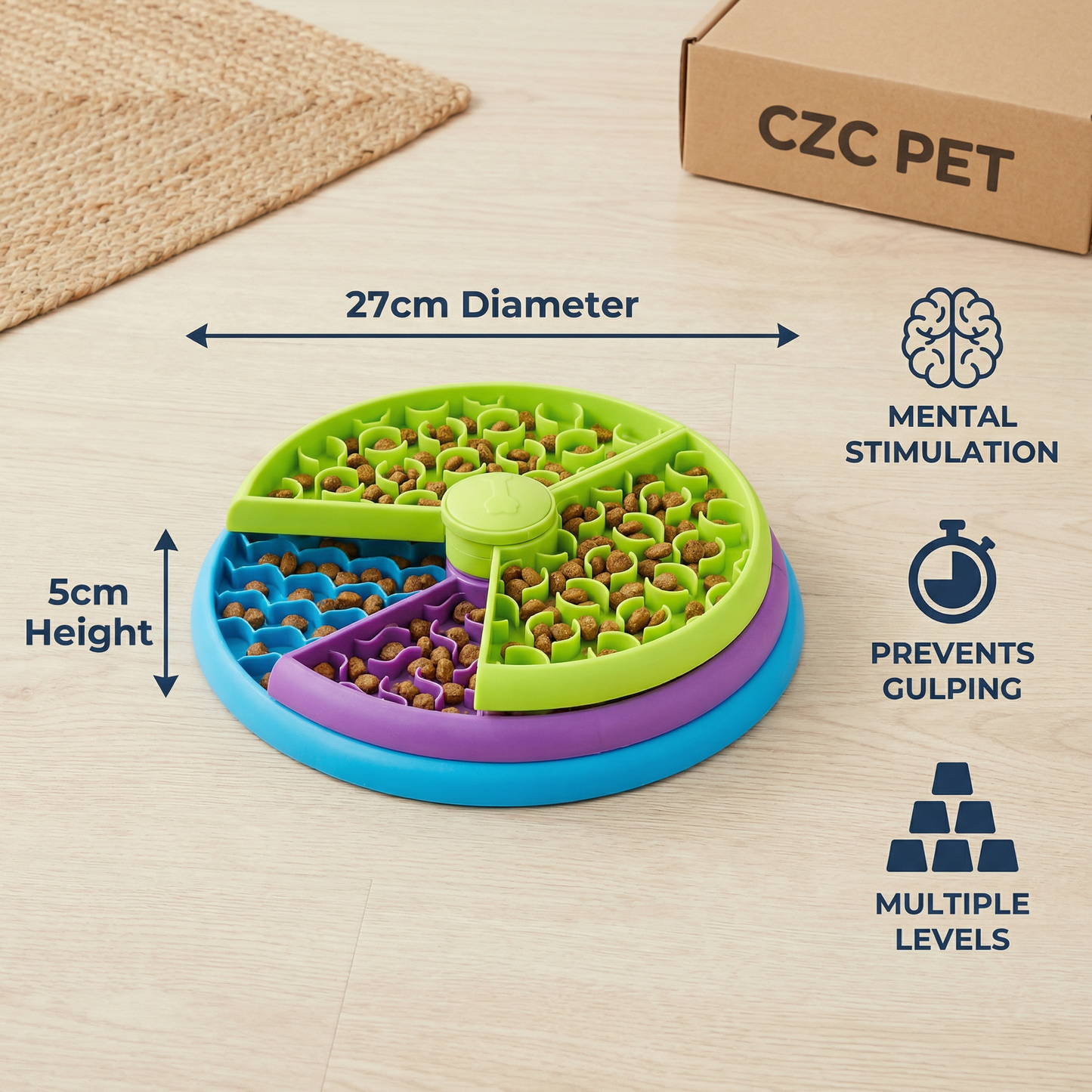 Interactive Feeding Bowl with Multiple Levels