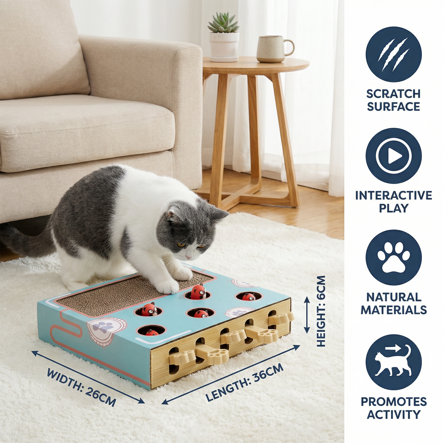 3-in-1 Play Box for Cats