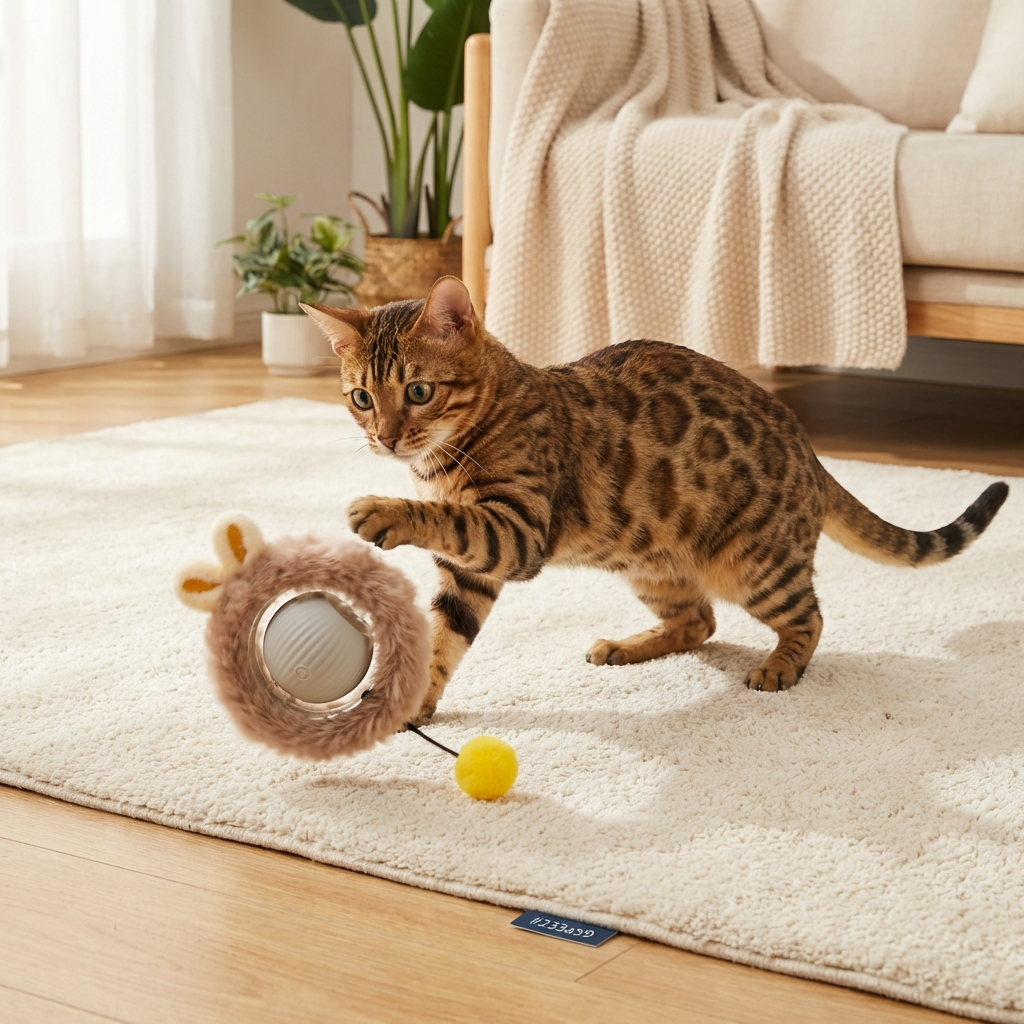 Interactive Ball with Tail for Cats