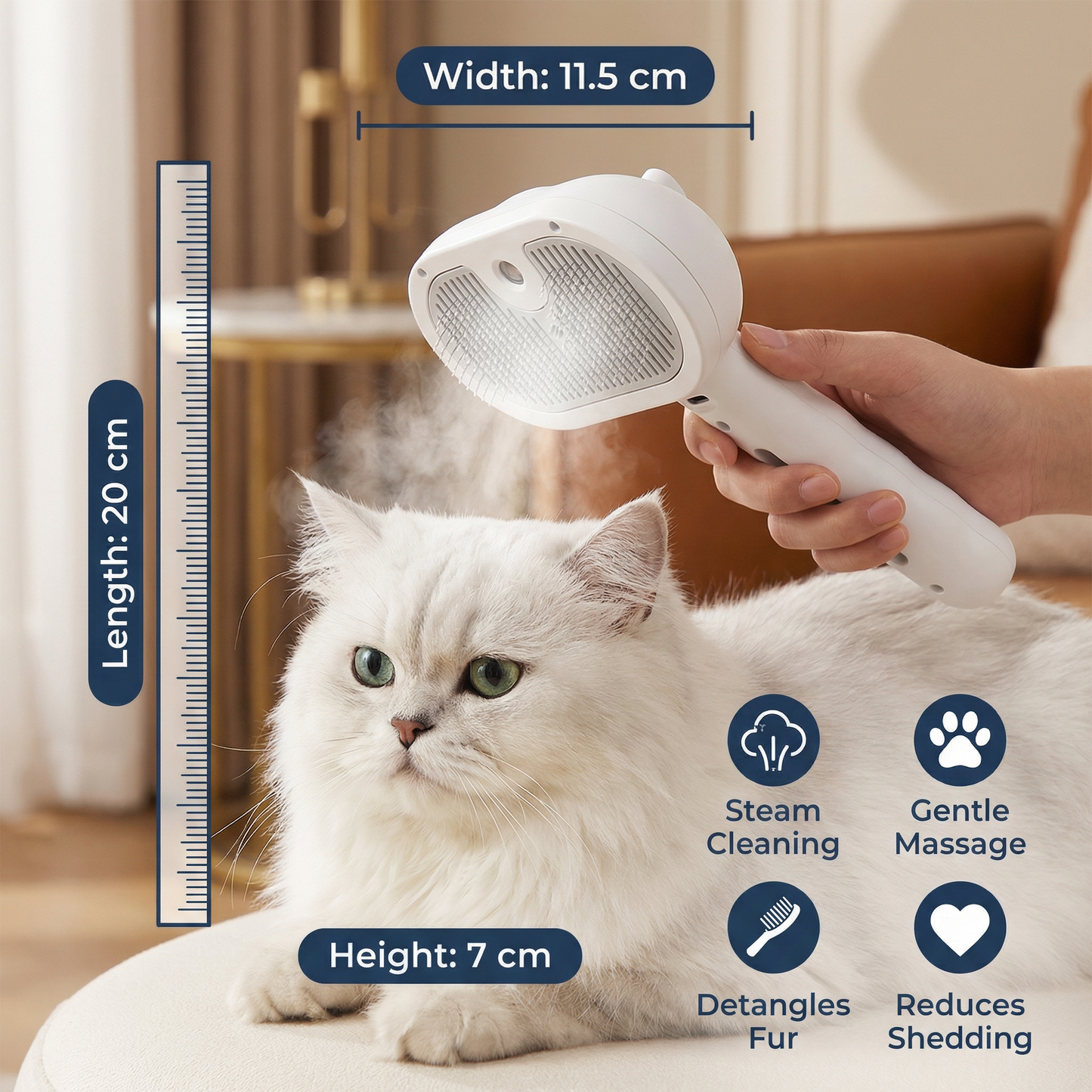 Premium Cat Steamer Brush