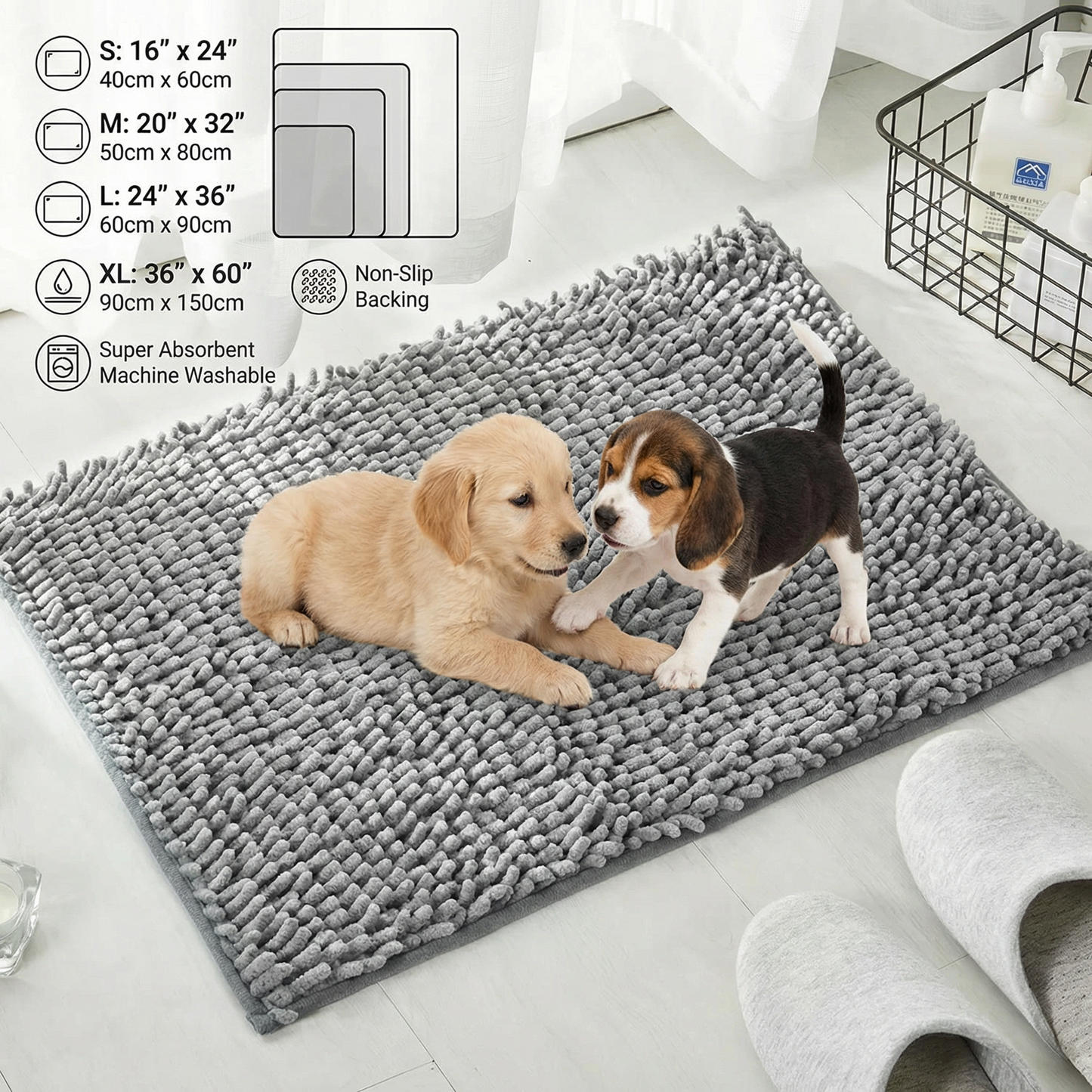 Dog Dirt-Trapping Mat – Absorbent, Non-Slip & Washable