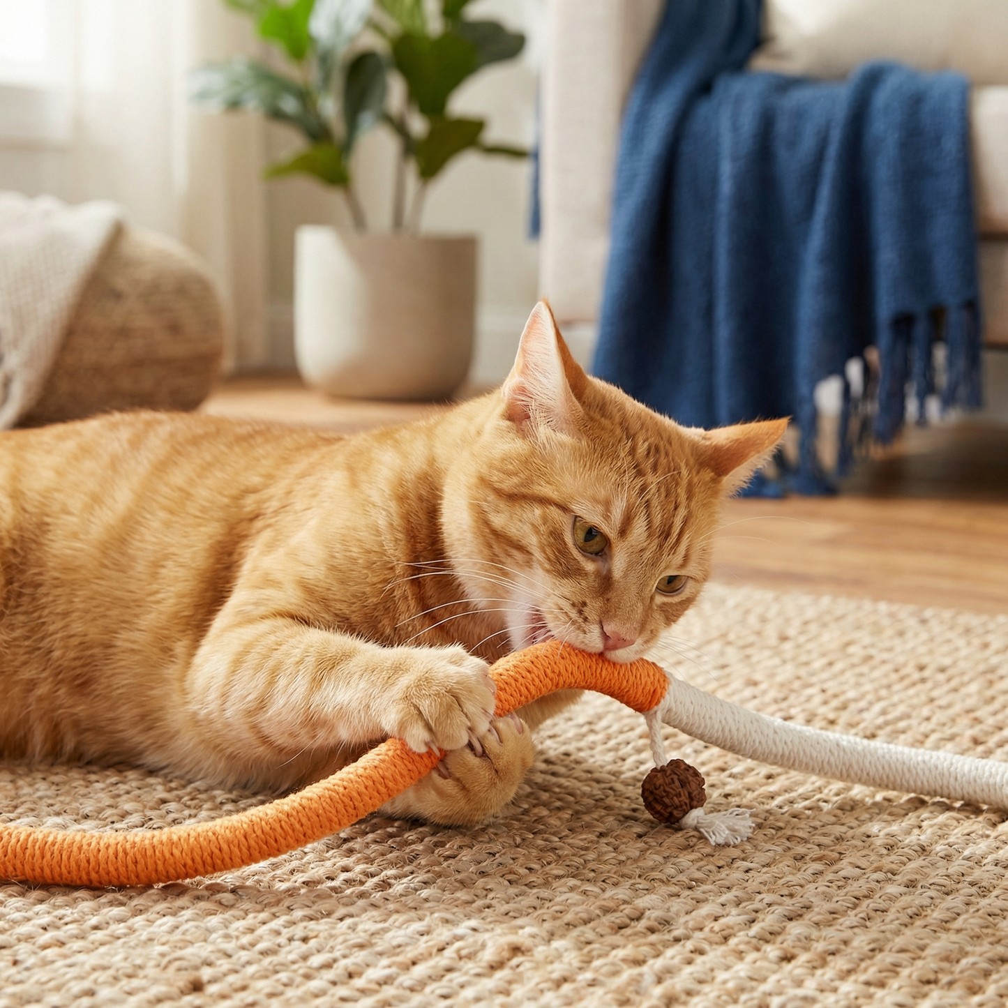 Natural Cat Chew Rope – Durable, Dental Care & Stress-Relieving