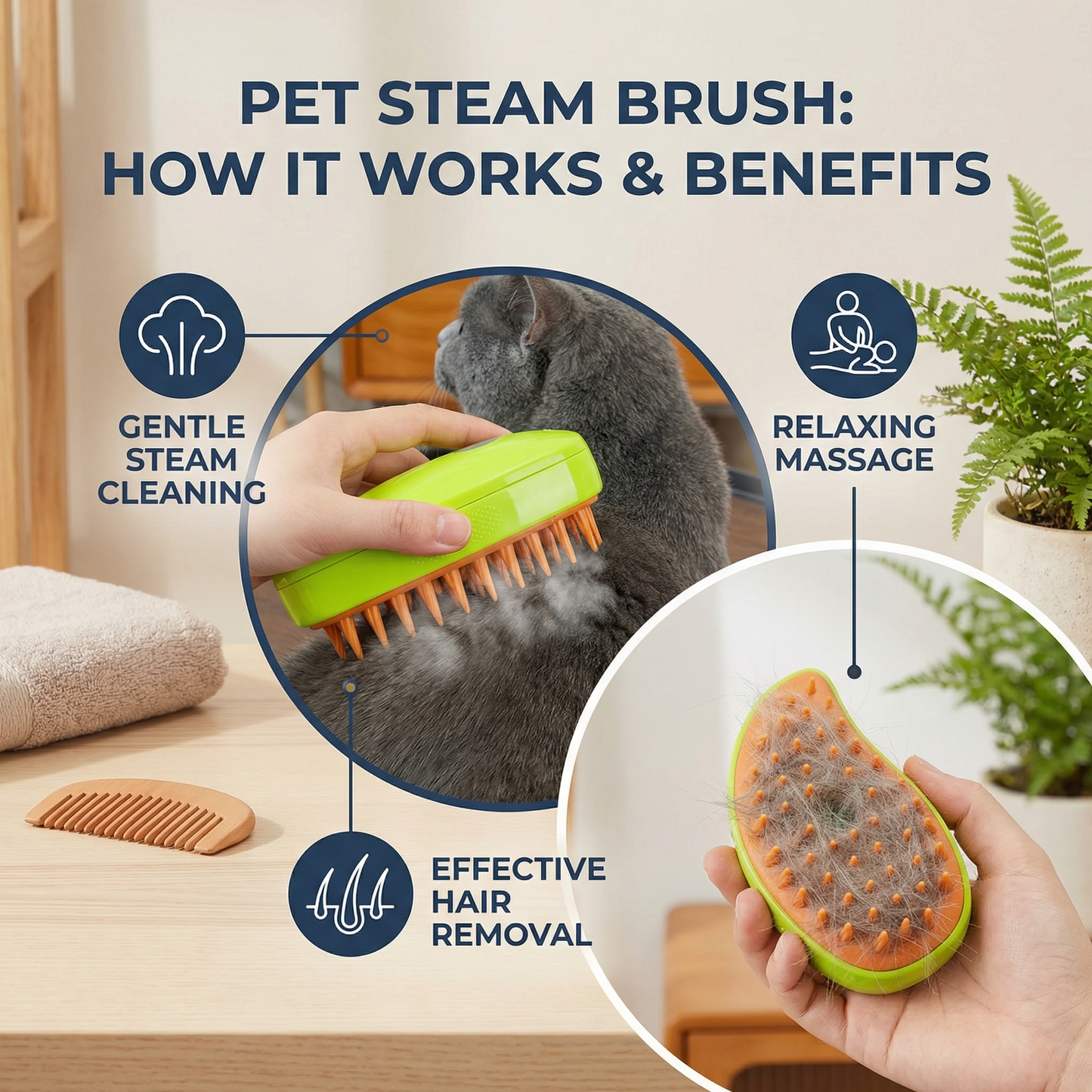 Steam Brush for Pets
