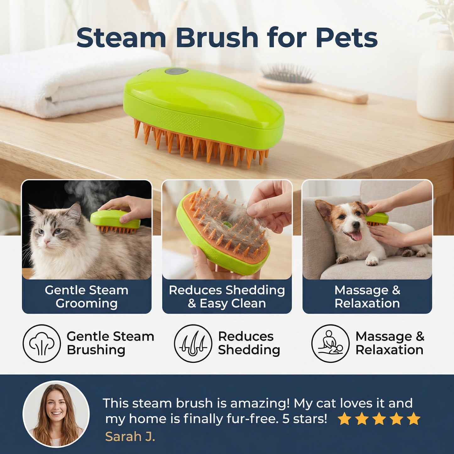 Steam Brush for Pets