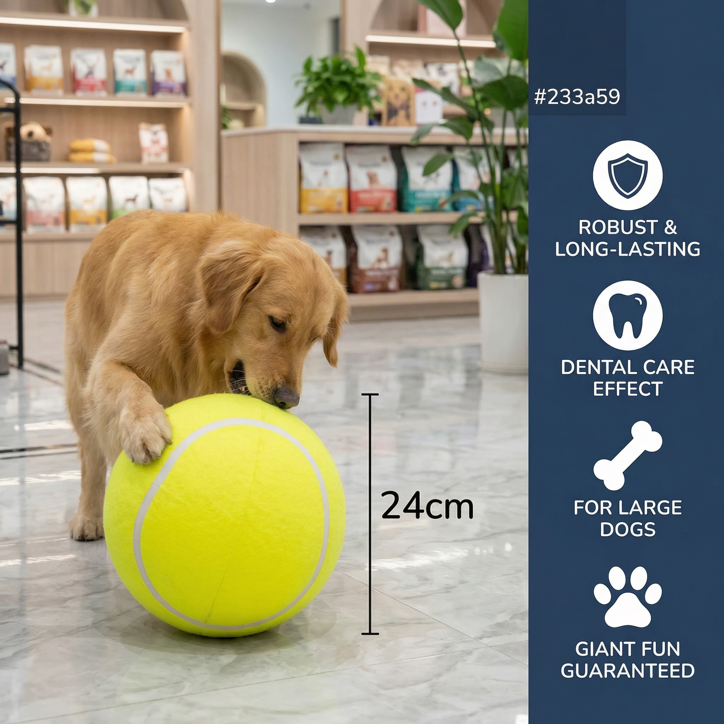 Durable Giant Tennis Ball Dog Toy