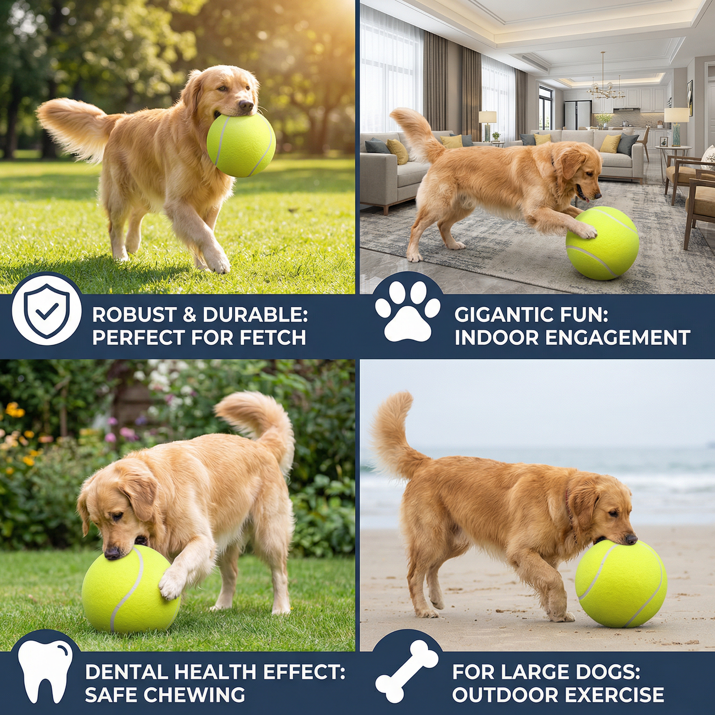 Durable Giant Tennis Ball Dog Toy