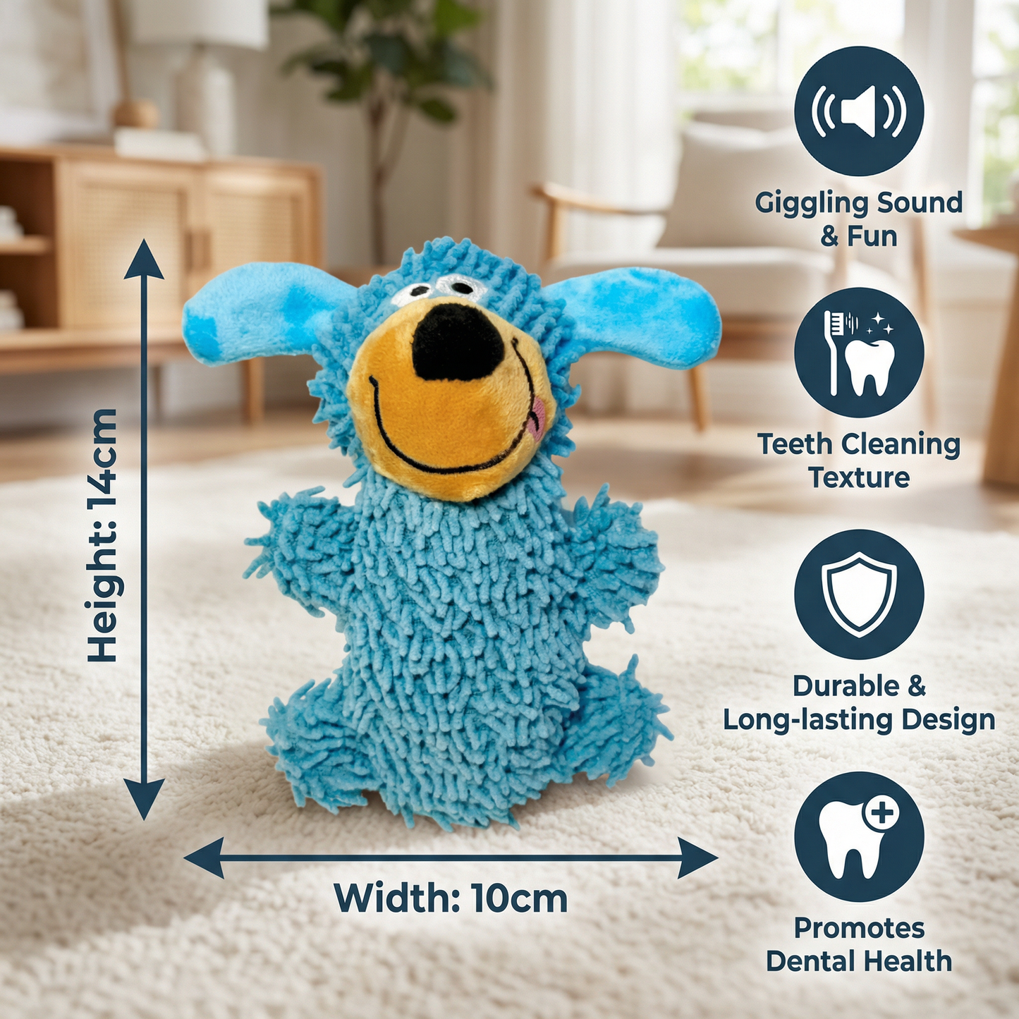 Giggling Dental Cleaning Toy in Dog Colors