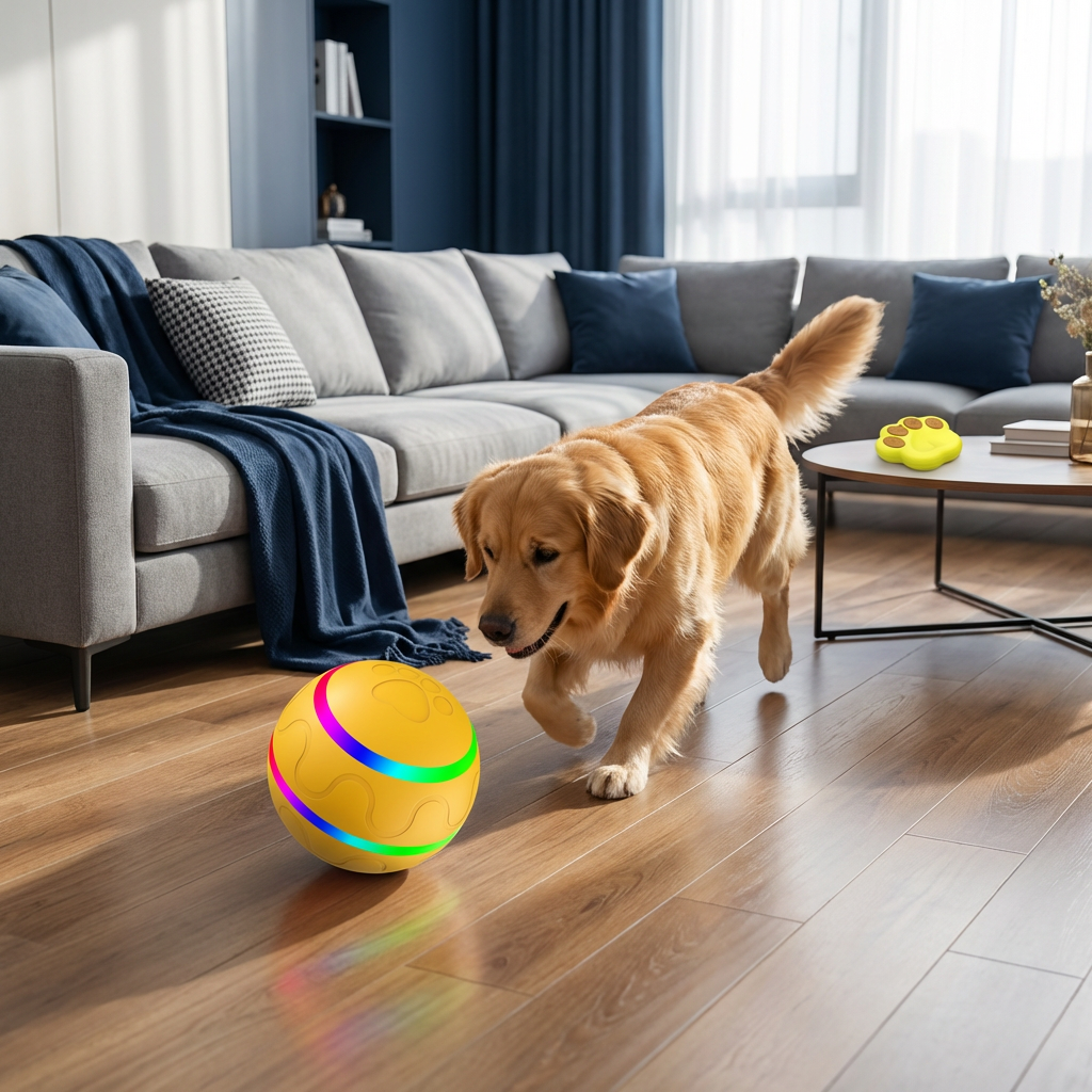 Durable and Long-Lasting Self-Rolling Dog Play Ball
