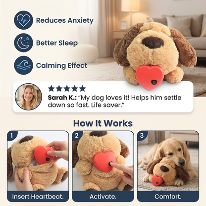 Calming Heartbeat Plush Toy for Pets – Anxiety Reducing & Stress Relieving
