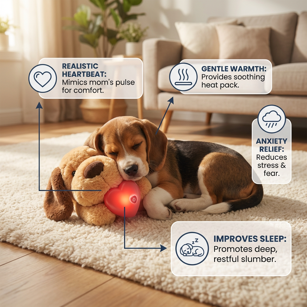 Calming Heartbeat Plush Toy for Pets – Anxiety Reducing & Stress Relieving