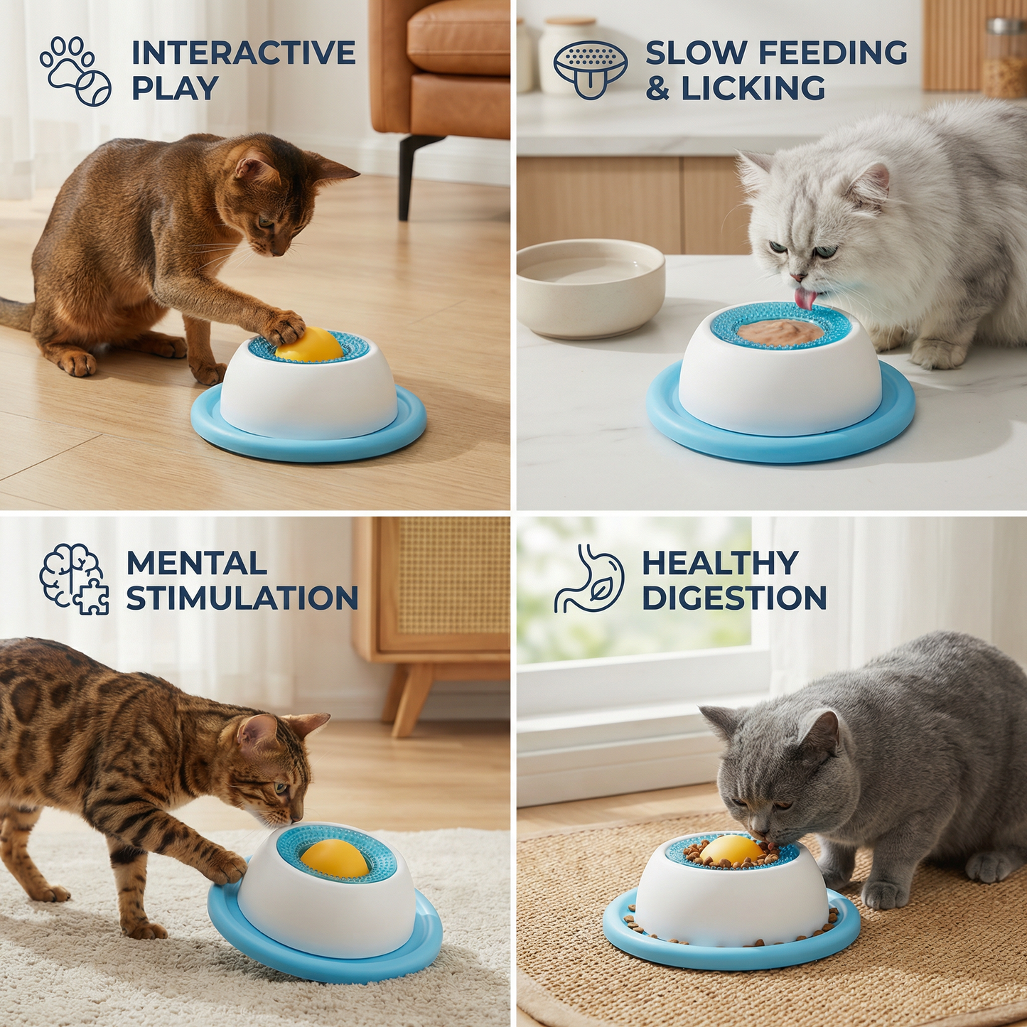 Interactive Treat Toy Plate – Slow Feeder for Cats