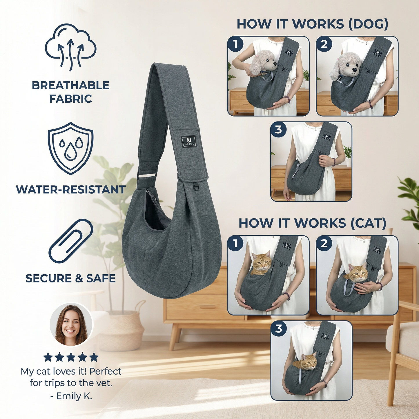 Portable Dog Shoulder Backpack – Breathable, Water-Resistant & Safe