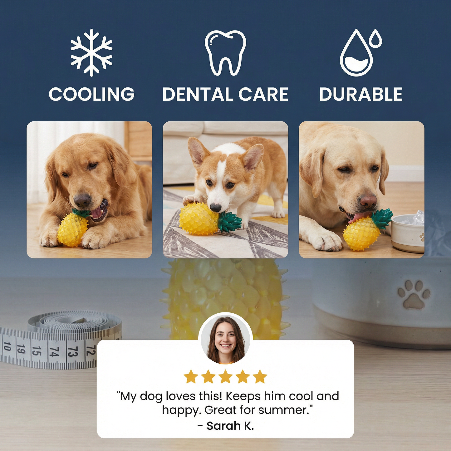 Cooling Dog Chew Toy in Fruit Design