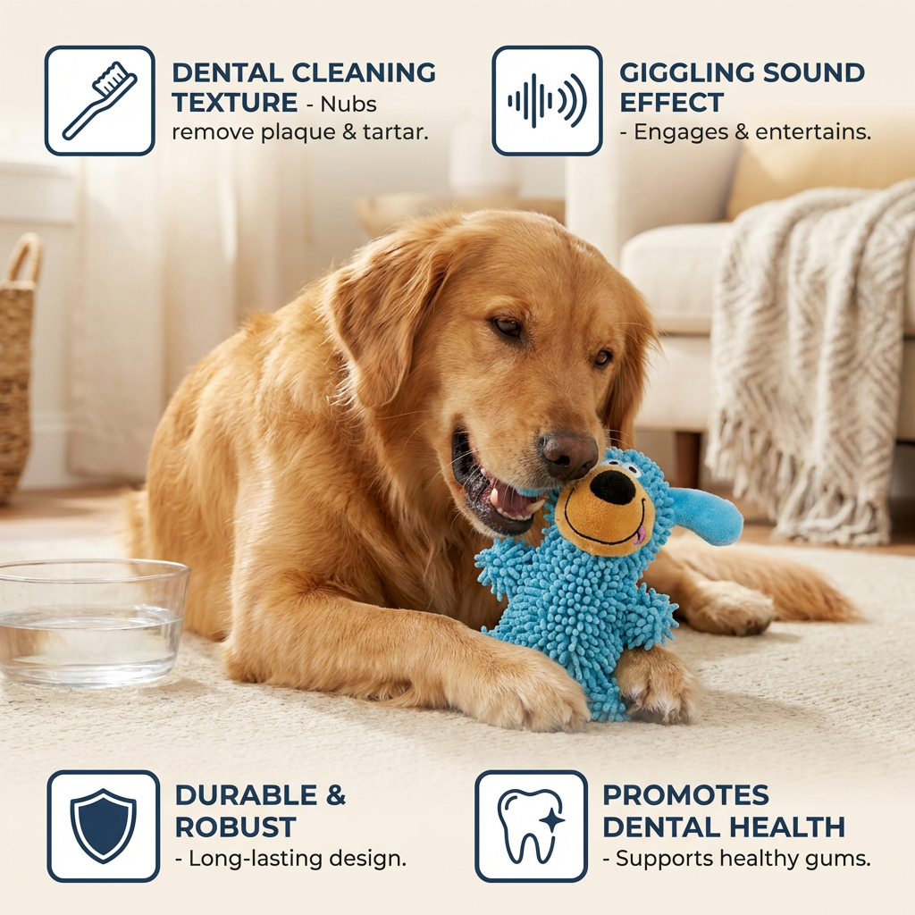 Giggling Dental Cleaning Toy in Dog Colors