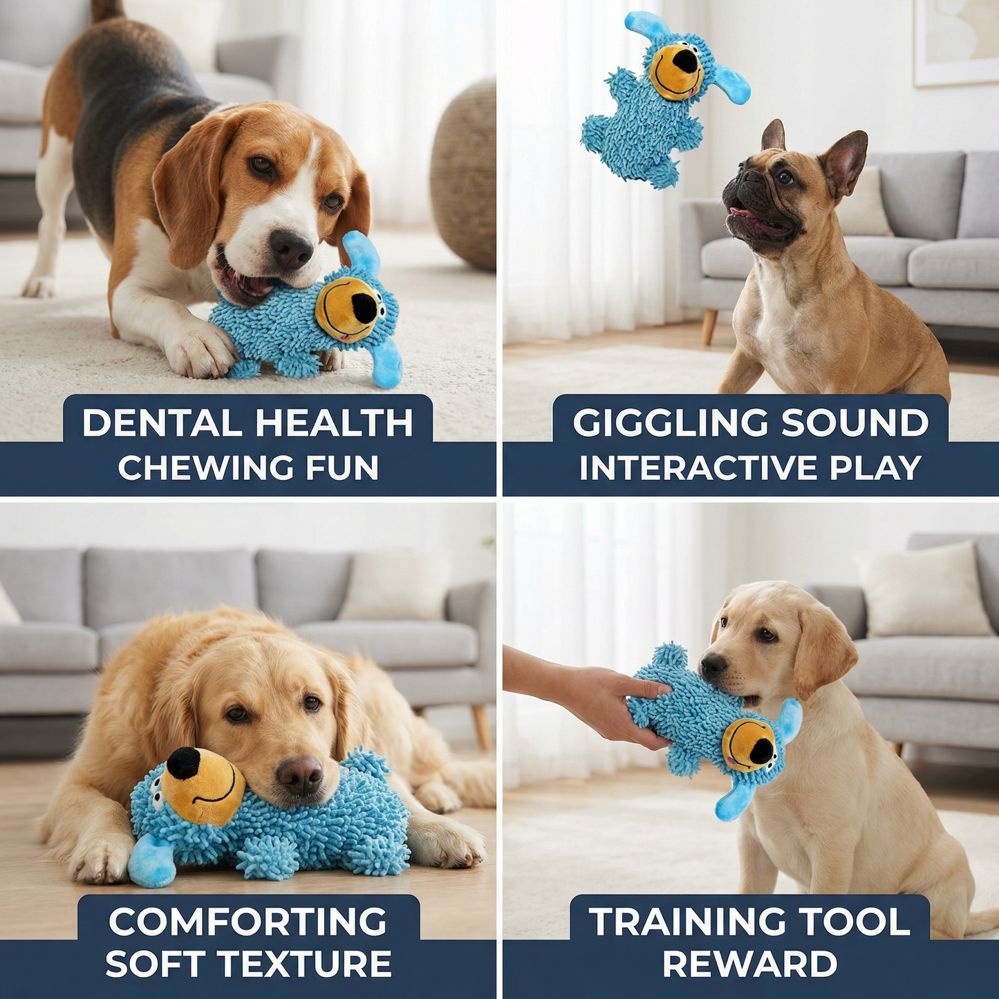 Giggling Dental Cleaning Toy in Dog Colors