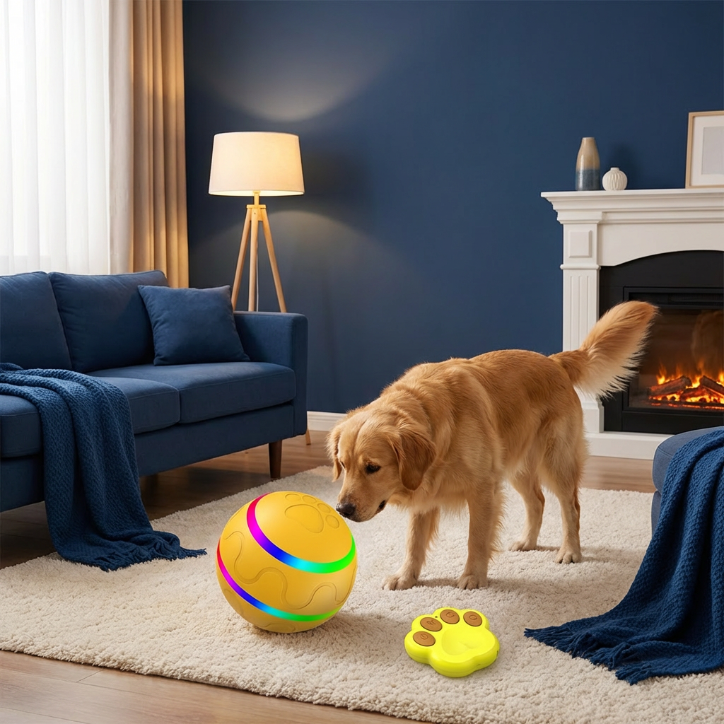Durable and Long-Lasting Self-Rolling Dog Play Ball