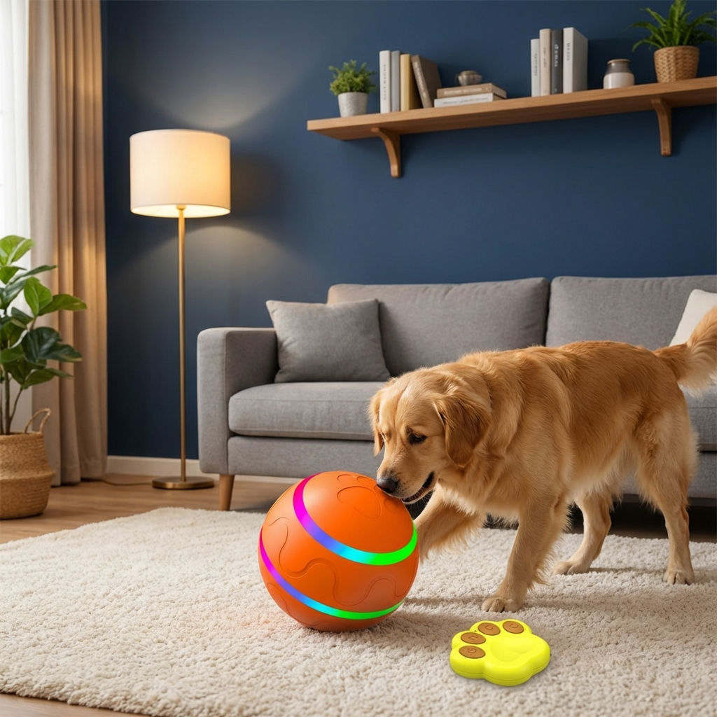 Durable and Long-Lasting Self-Rolling Dog Play Ball