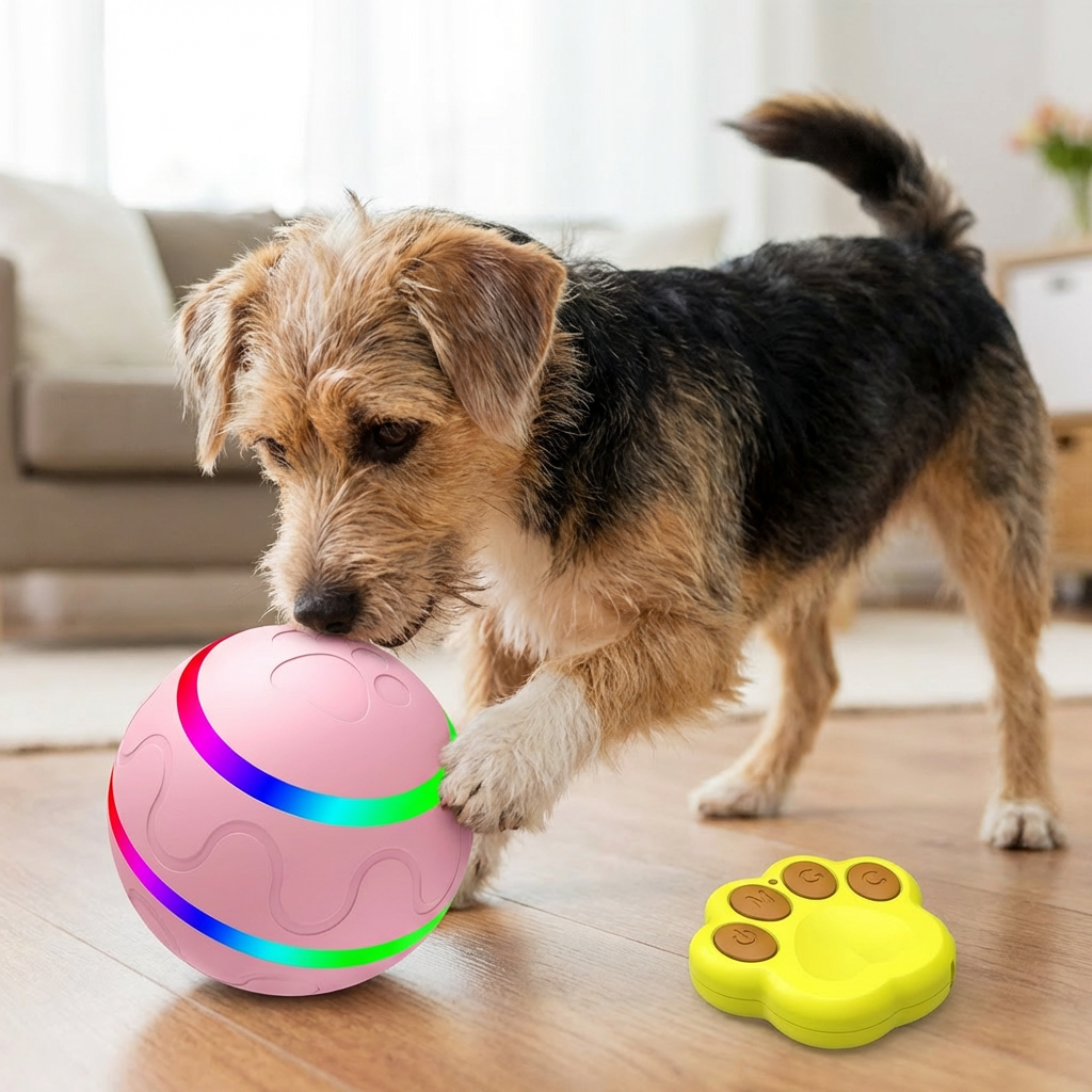 Durable and Long-Lasting Self-Rolling Dog Play Ball