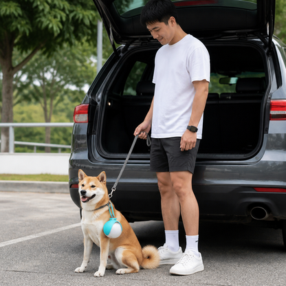 Sphere 2-in-1 Dog Water Bottle with Silicone Bowl – Leakproof Travel Bottle