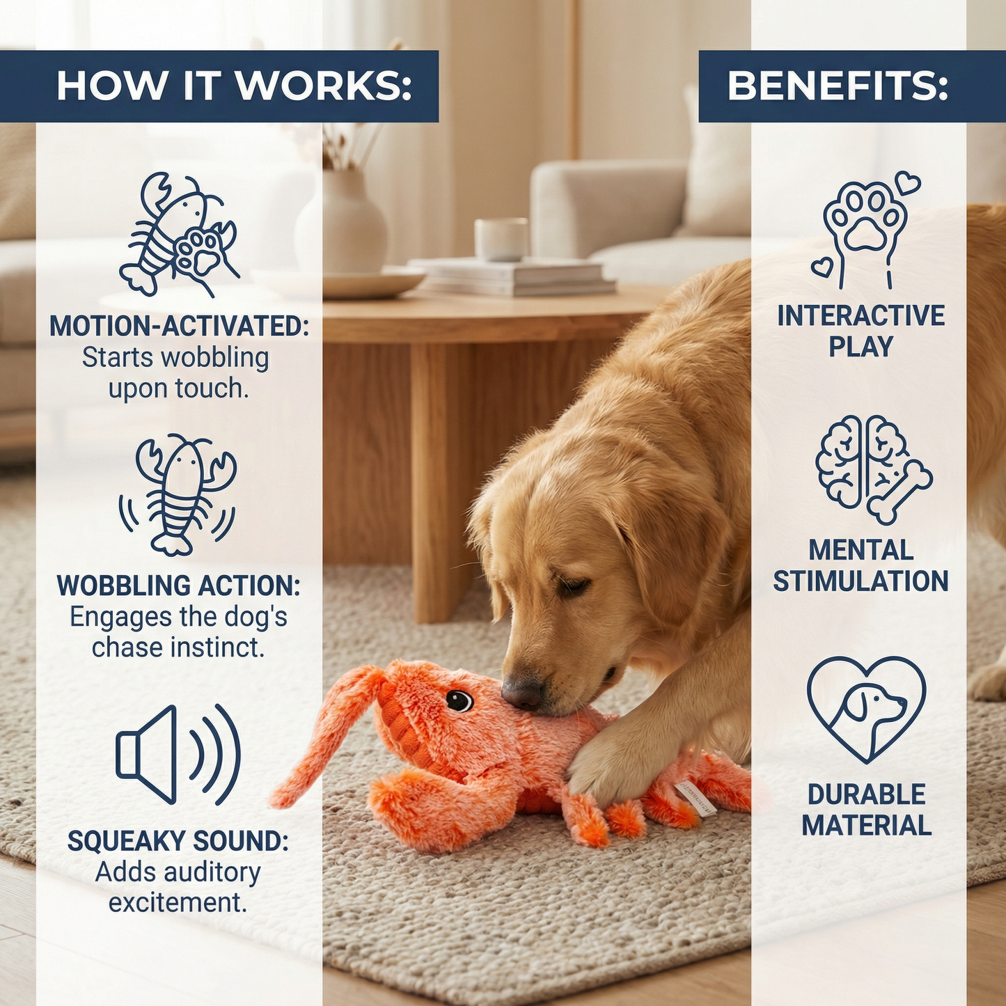 Wobbling Lobster – Interactive Dog Toy