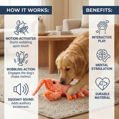 Wobbling Lobster – Interactive Dog Toy