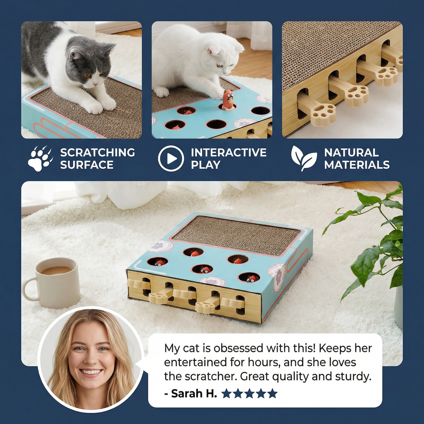 3-in-1 Play Box for Cats