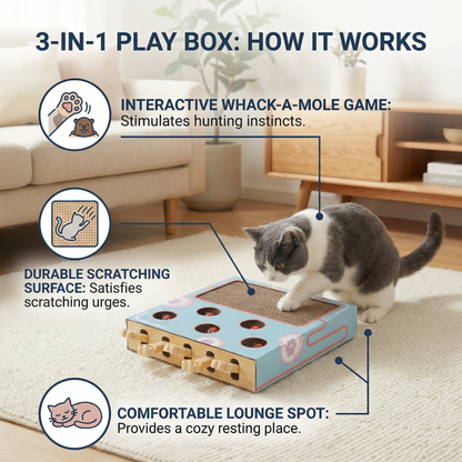 3-in-1 Play Box for Cats
