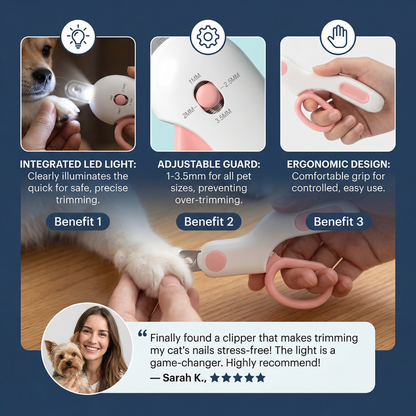 Professional Pet Nail Clipper with Integrated Light