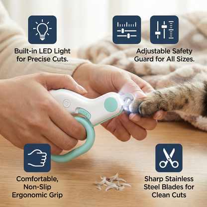 Professional Pet Nail Clipper with Integrated Light