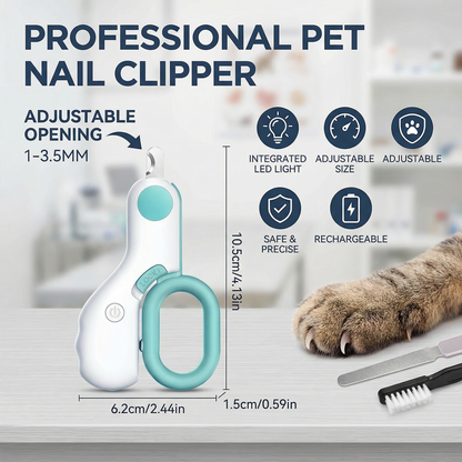 Professional Pet Nail Clipper with Integrated Light