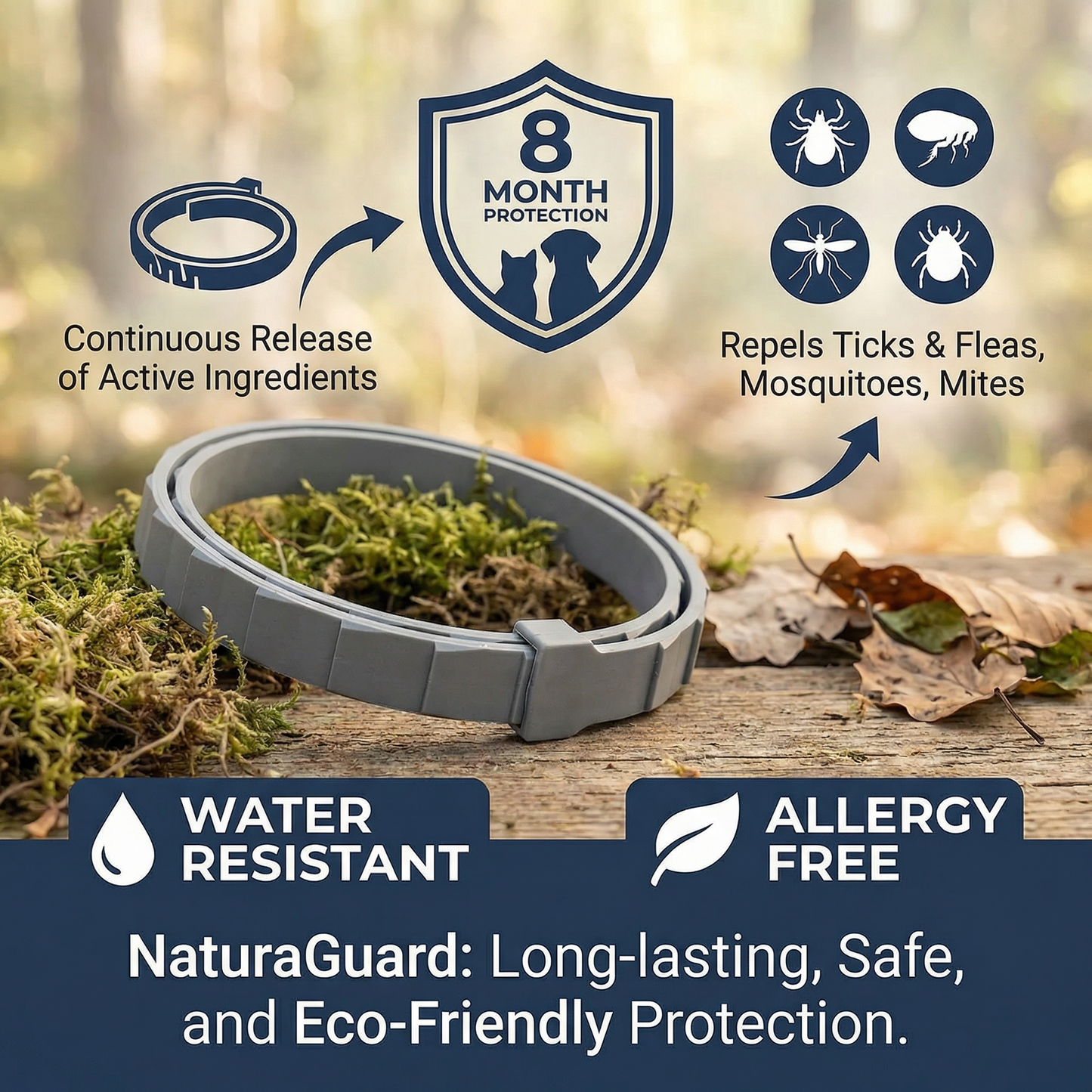 NaturaGuard – Tick and Flea Protection Collar