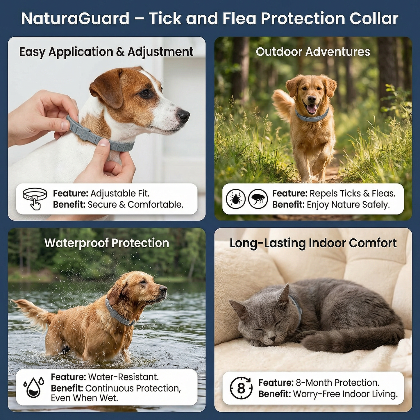 NaturaGuard – Tick and Flea Protection Collar