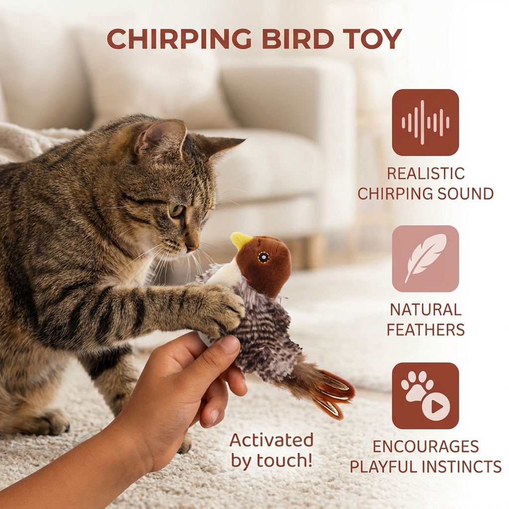 Chirping Bird Toy for Cats
