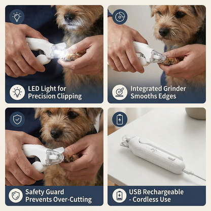 2-in-1 Silent Nail Clipper and Grinder for Dogs – Quiet, Rechargeable & Gentle