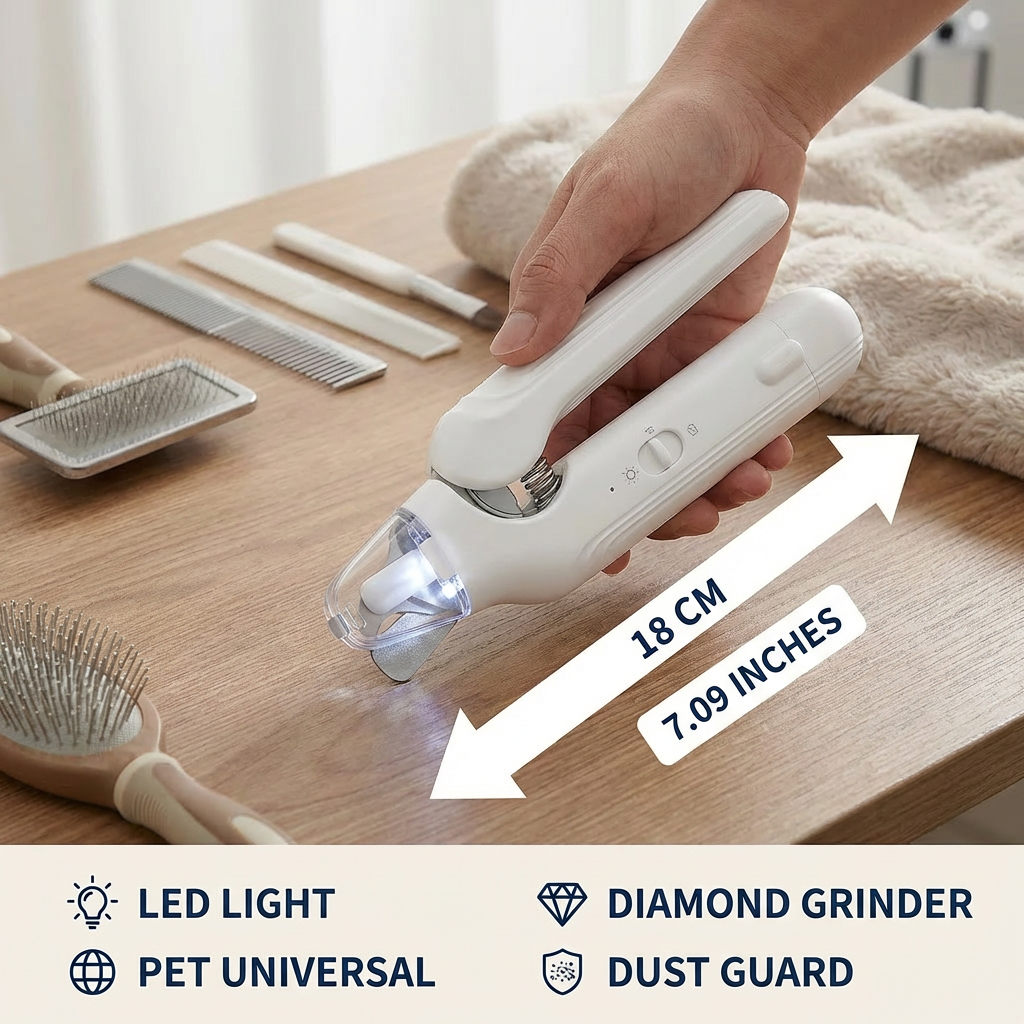 2-in-1 Silent Nail Clipper and Grinder for Dogs – Quiet, Rechargeable & Gentle