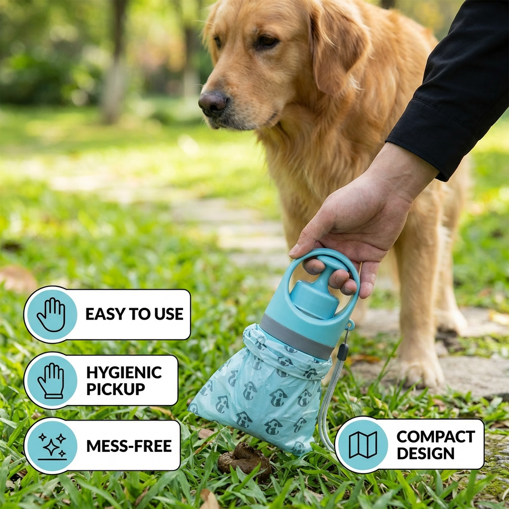Practical Poop Grabber with Poop Bag – Portable Outdoor Set