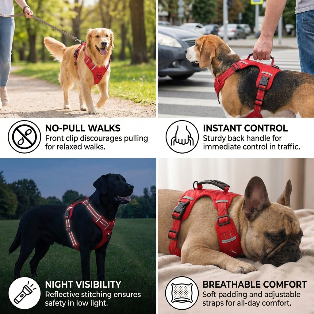 High-Quality Reflective No-Pull Comfort Dog Harness