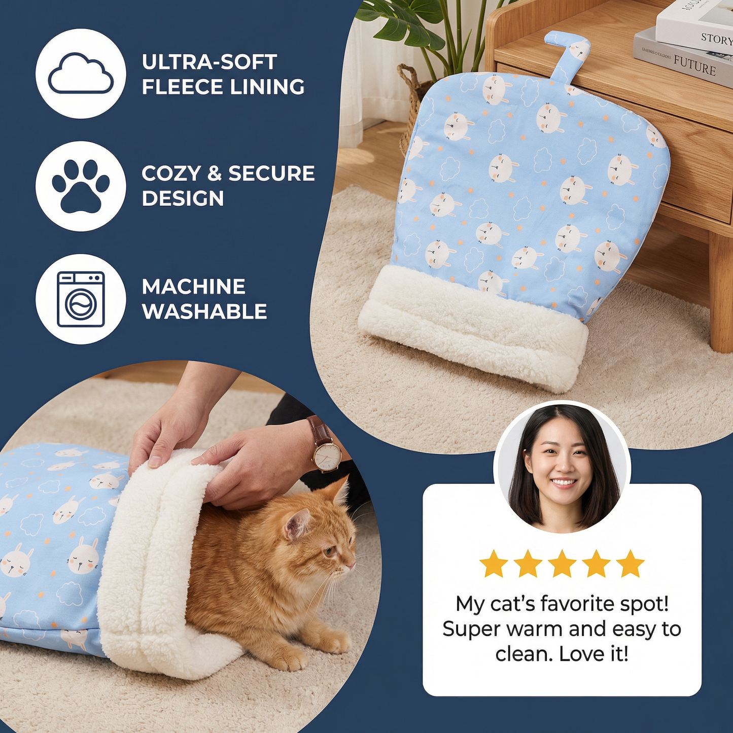 Cozy Cat Sleeping Bag Cuddle Bed