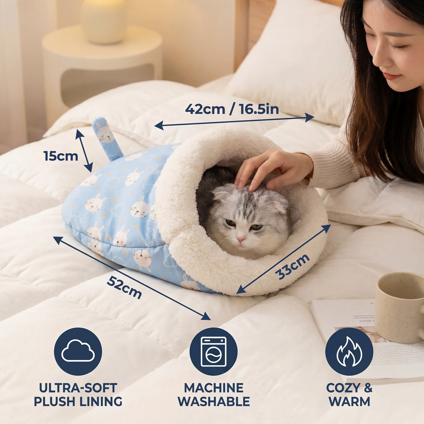 Cozy Cat Sleeping Bag Cuddle Bed