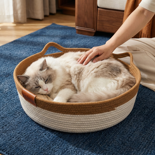 Handwoven Cotton Rope Cat Bed