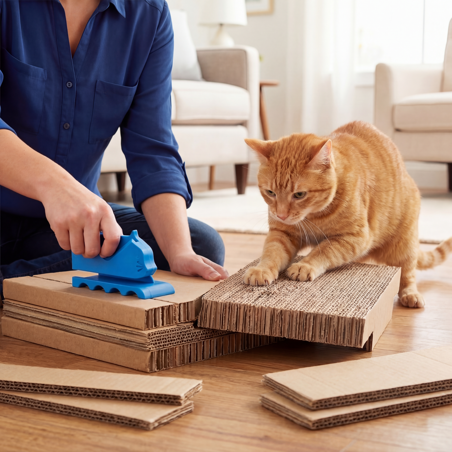 Cat Cardboard Scratching Pad Kit to Build Yourself