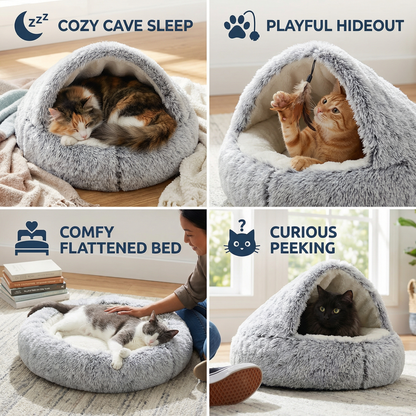 2-in-1 Cat Cuddle Cave