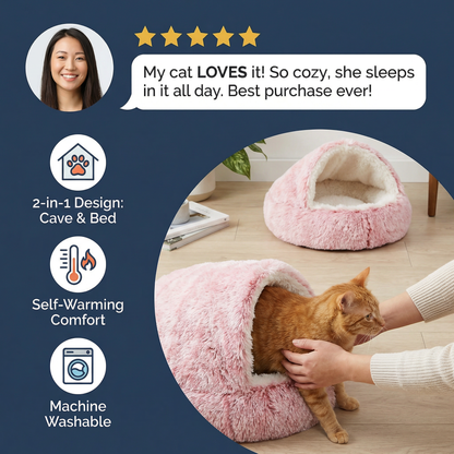 2-in-1 Cat Cuddle Cave