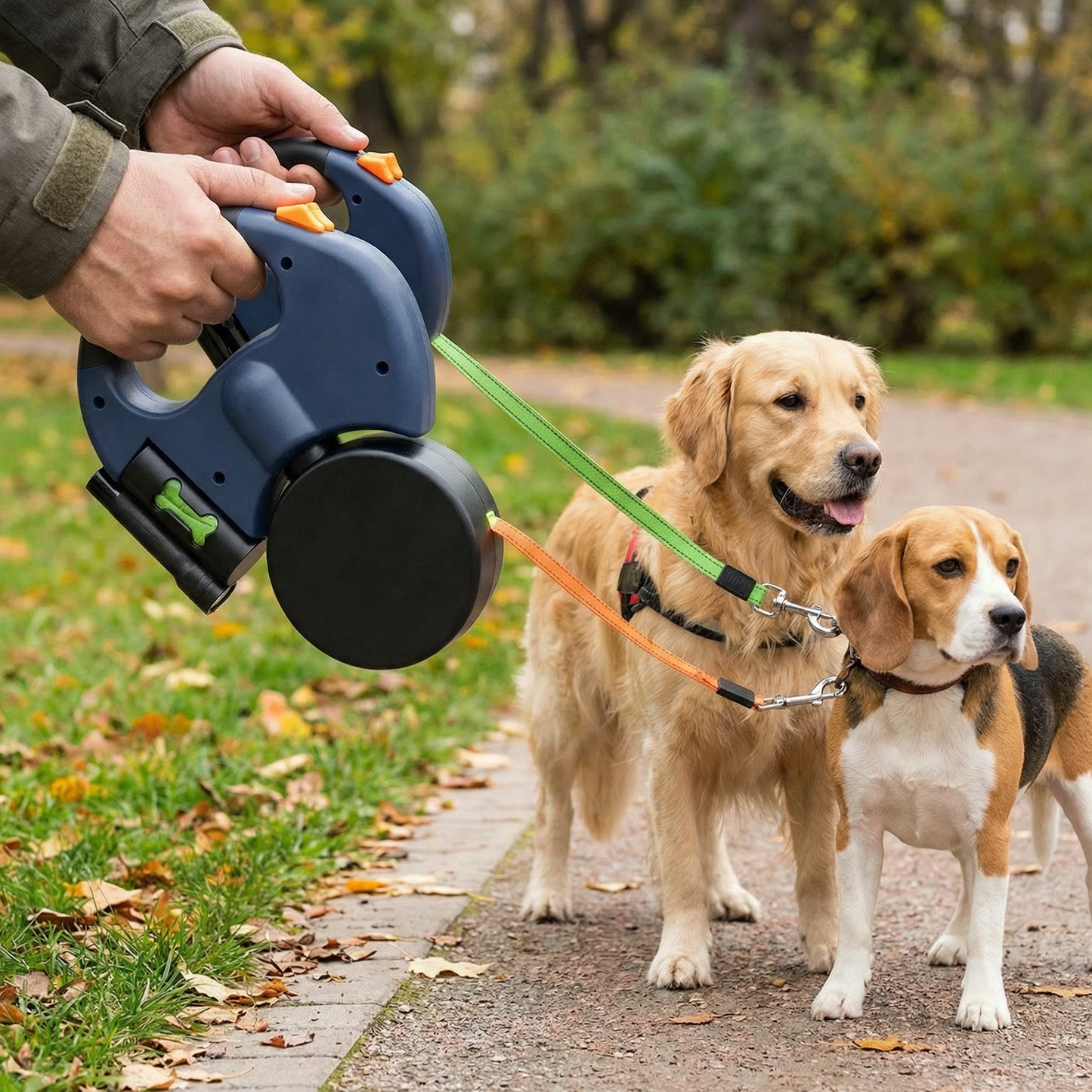 Practical Anti-Tangle Double Dog Leash