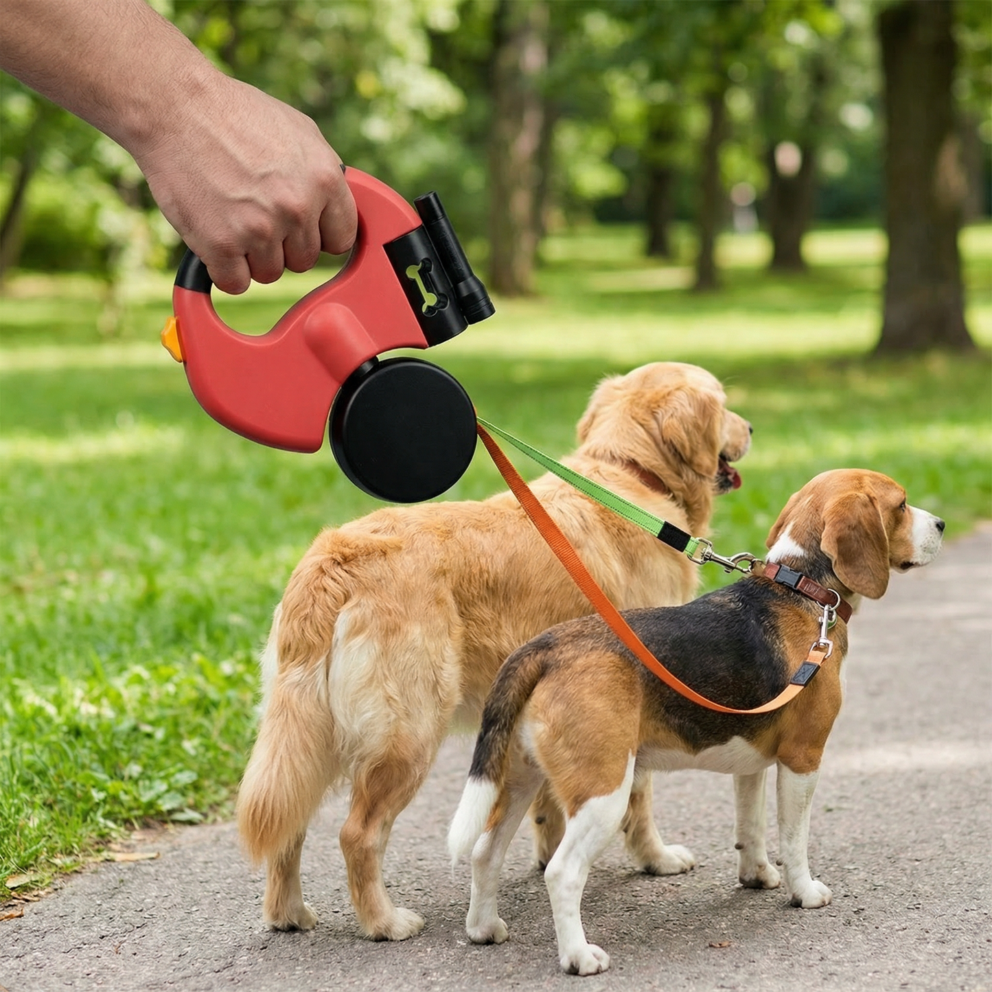 Practical Anti-Tangle Double Dog Leash