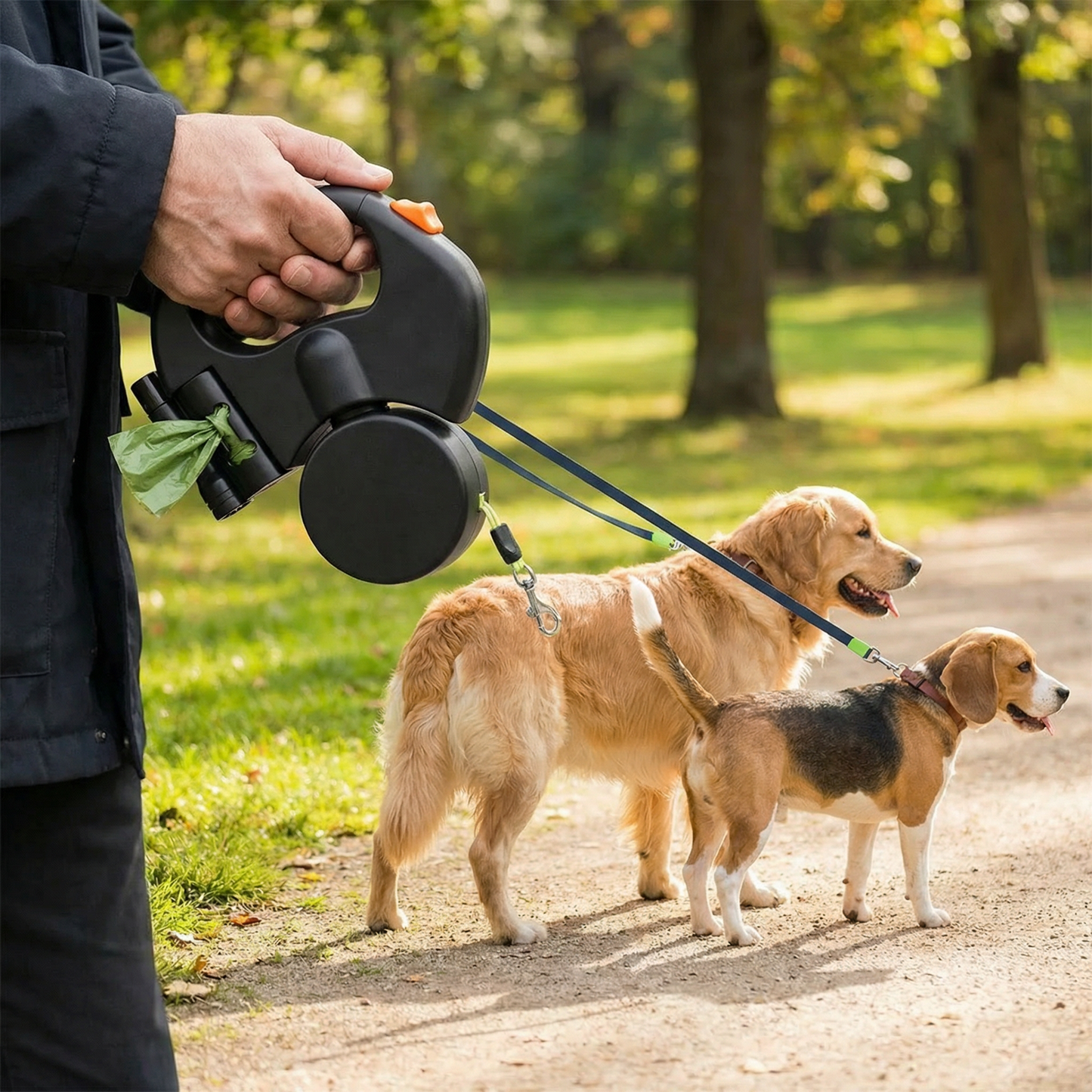 Practical Anti-Tangle Double Dog Leash