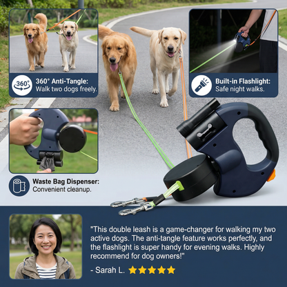 Practical Anti-Tangle Double Dog Leash
