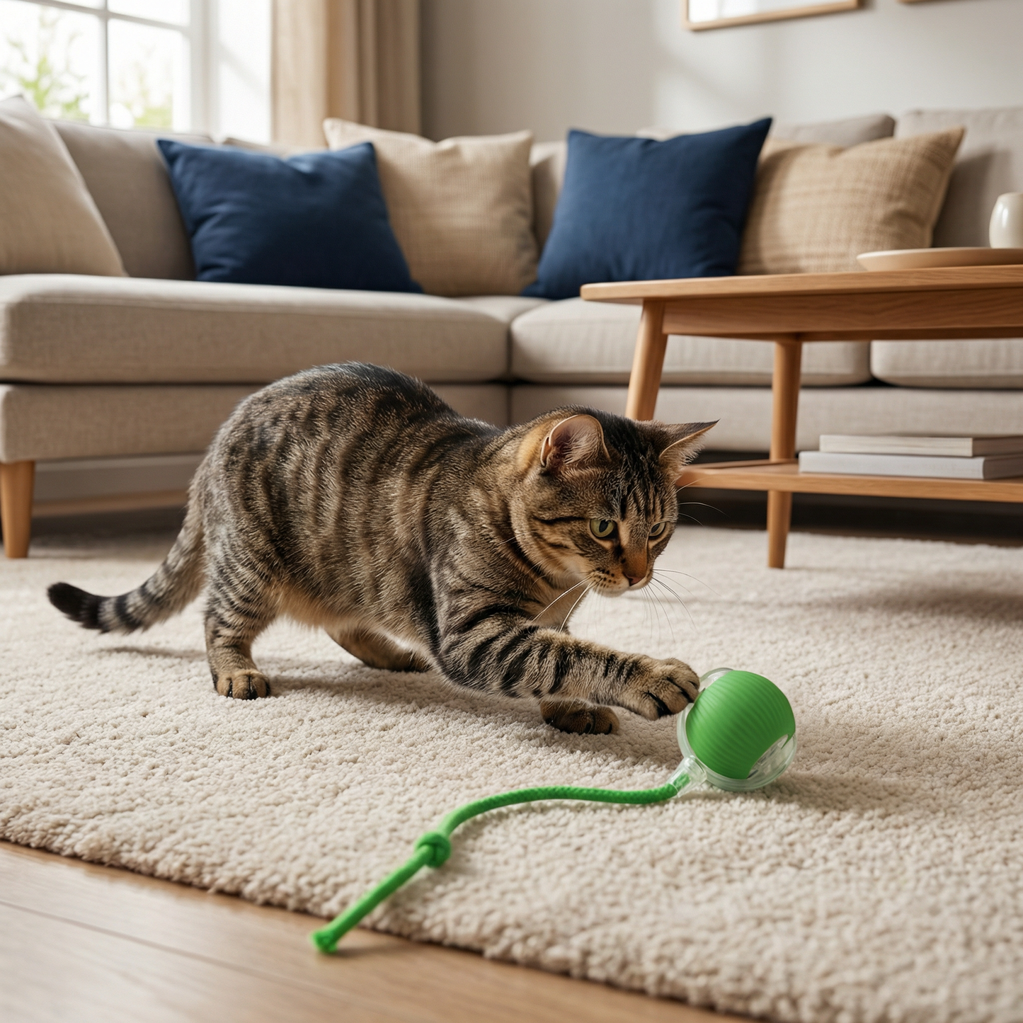 Interactive Ball with Tail for Cats