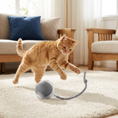 Interactive Ball with Tail for Cats