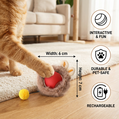 Interactive Play Ball with Fur for Cats